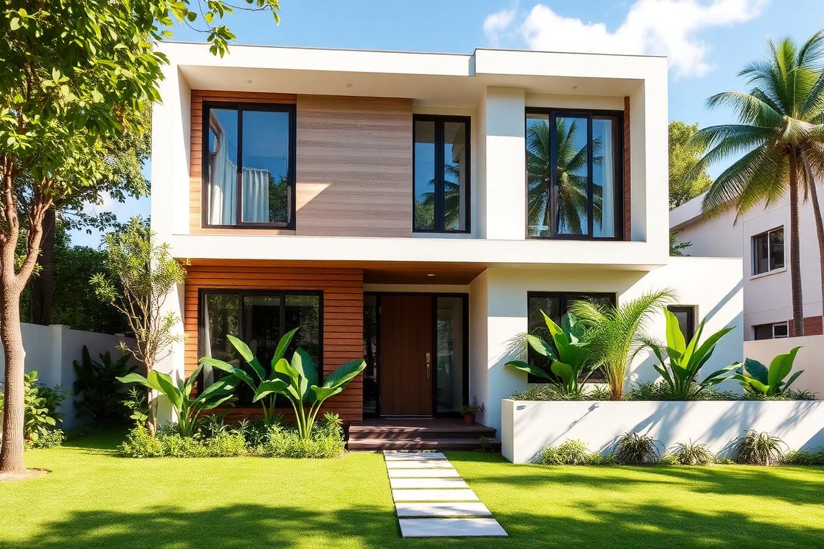 Casa moderna com jardim